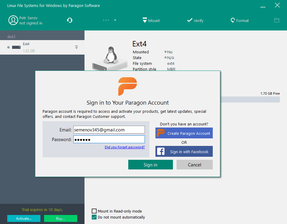 Paragon Extfs For Windows Free Download Sign In And Activate