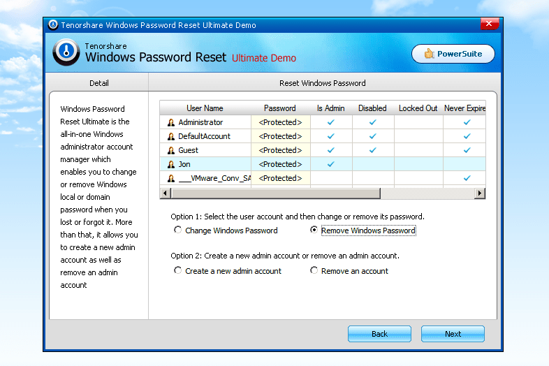 Tenorshare Windows Password Recovery Ultimate V7.1.2.3 Windows Password Hacker Software