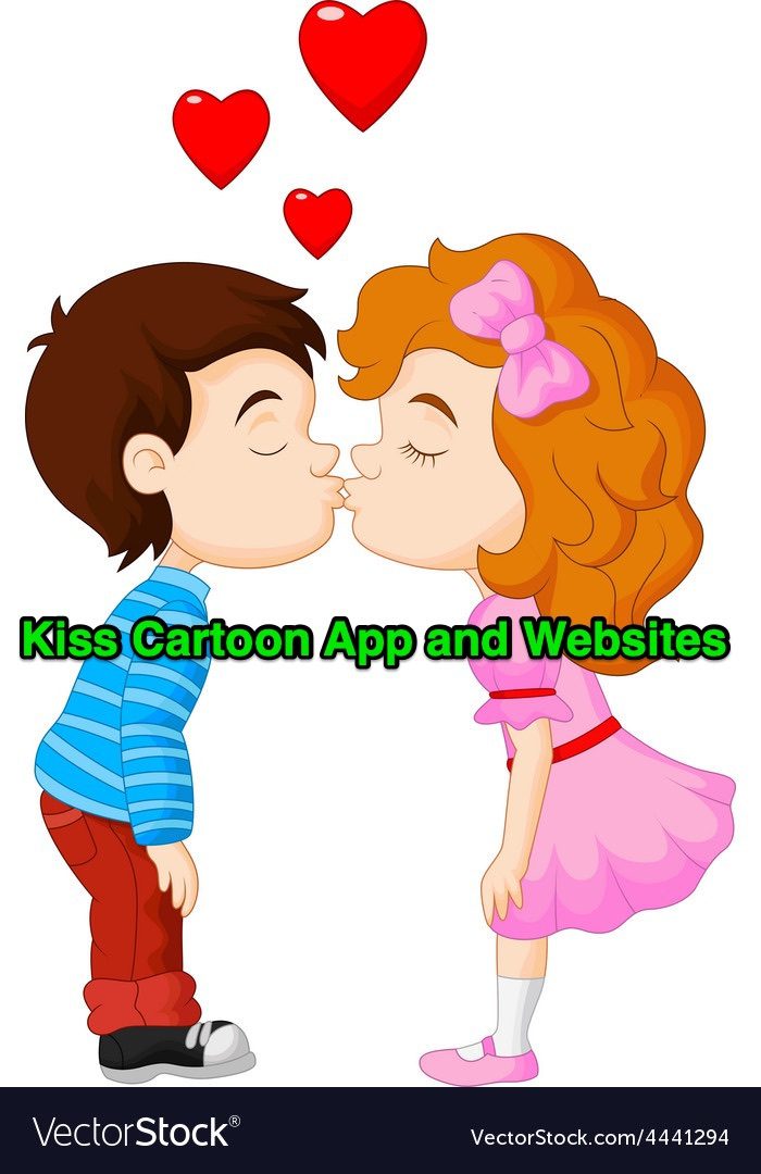 Cartoon Little Boy Kissing A Girl Vector