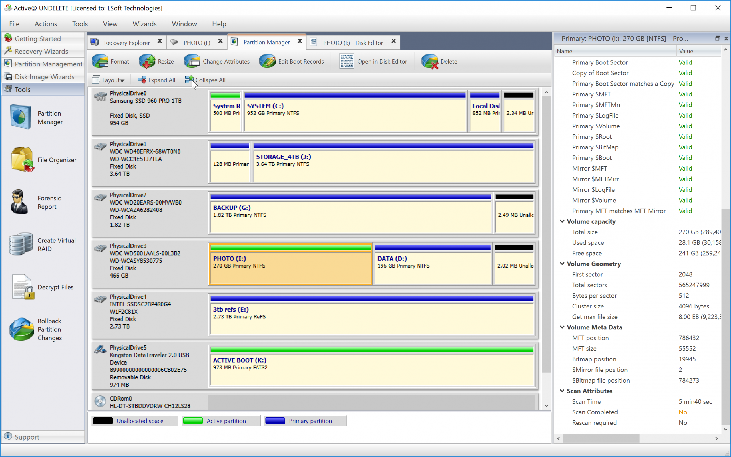 Active Undelete Ultimate Partman Screen