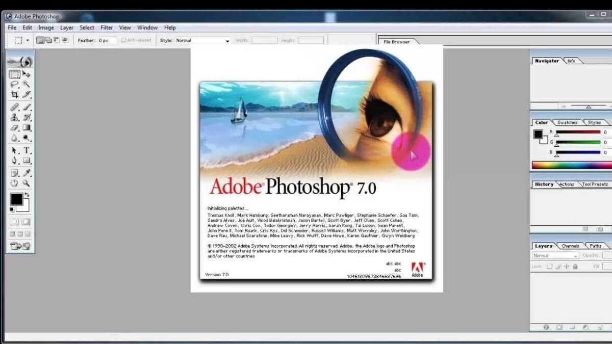 Adobe Photoshop 7 With keys For Windows Free Download