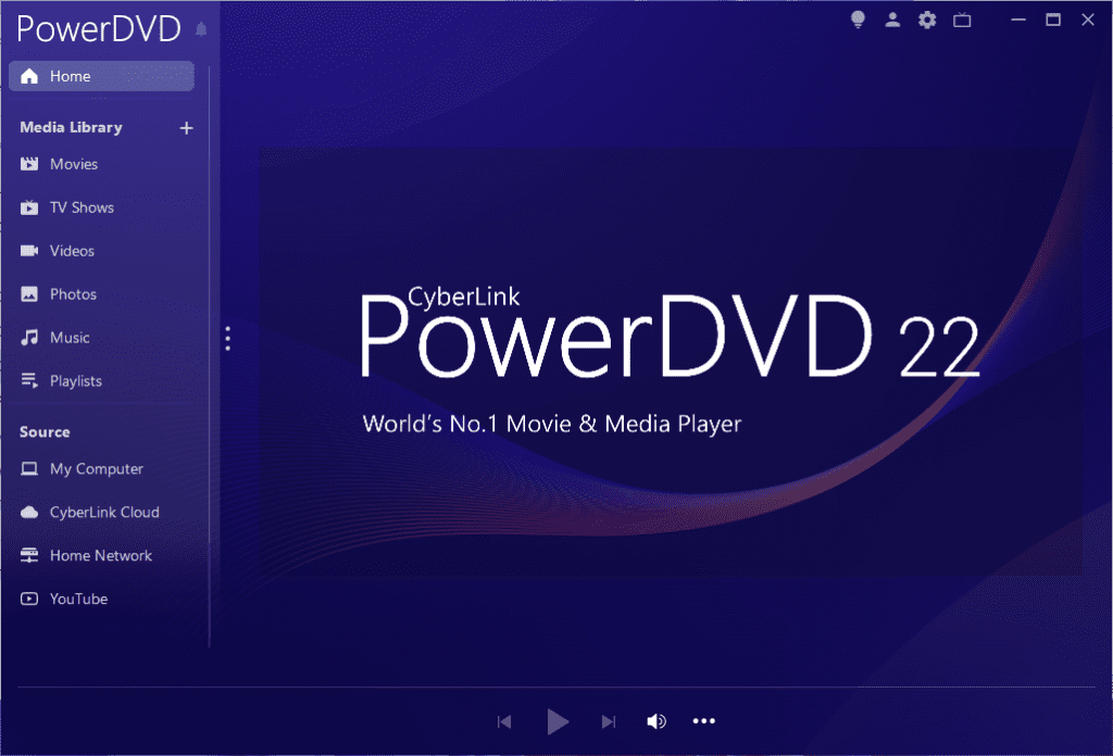 Powerdvd 22 Ultra Image Highlighting 'Ultra' Label Within Cyberlink Media Player Interface.