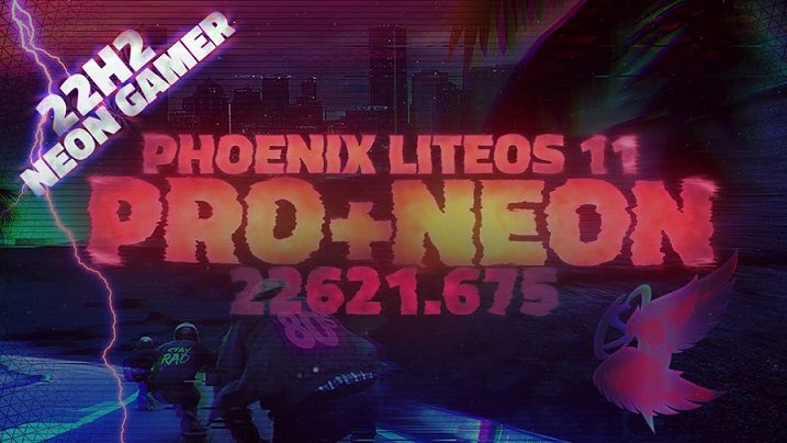 Neon Sign For Phoenix Lites 11 Pro - Neon, Showcasing Windows 11 Phoenix Liteos.