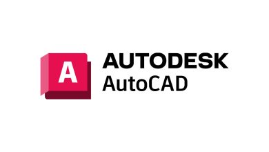 Version 1: Logo Of Autodesk Autocad 2025, Featuring The Iconic Red And Yellow A-Shaped Design With The Company Name Underneath.