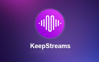 1. Streaming Platform Logo With The Text &Quot;Keepstreams&Quot; In Bold Letters On A Sleek Black Background.