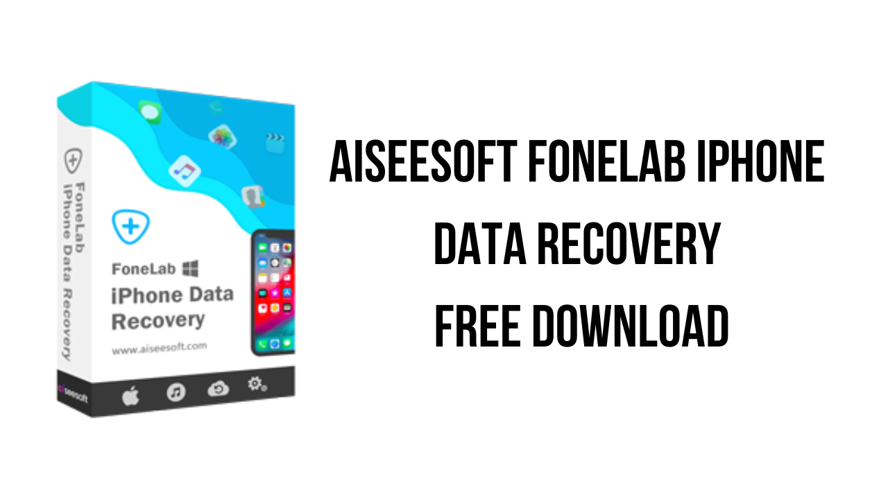 Aesoft Fonelab Logo With Text 'Iphone Data Recovery' On A White Background.