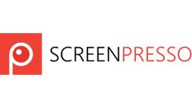 Screenpresso Pro Logo - A Sleek And Modern Design Featuring The Name 'Screenpresso Pro' In A Stylish Font.