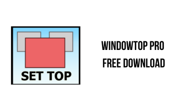 &Quot;Image: Windowtop Pro Logo With Text 'Windows Top Pro Free Download' On A Blue Background.&Quot;