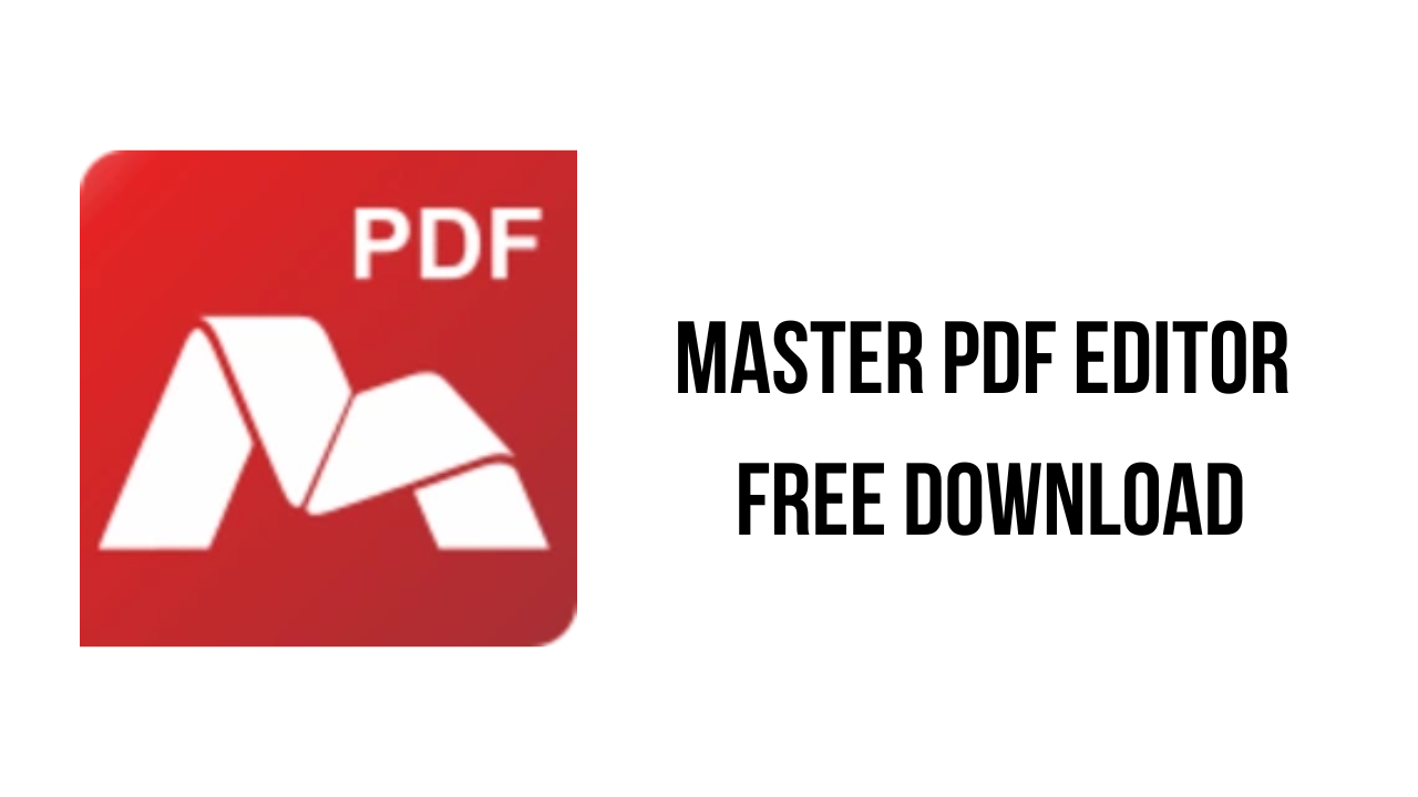 Master Pdf Editor Logo With Text 'Free Download' Button.