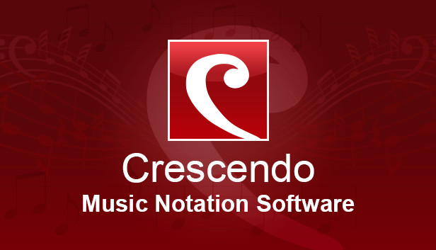 A Red Background With Musical Notes And The Logo Of A White Music Note In A Red Square. Below The Logo, The Text Reads &Quot;Crescendo Music Notation Editor.&Quot; Enjoy Seamless Editing With Crescendo, Now Compatible With Khanpc For Enhanced Performance.