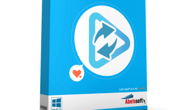 The Image Shows The Packaging For Abelssoft Converter4Video Software. The Blue Box Features A White Triangle With Two Circular Arrows. A Heart Icon Is At The Bottom Left, And A &Quot;Windows 10&Quot; Logo Is In The Bottom Right Corner, Emphasizing The Compatibility Of This App With Windows Systems.