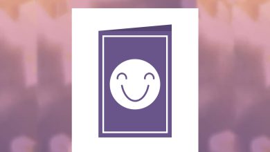 A Minimalist Graphic With A Purple Greeting Card Icon Featuring A Smiley Face Is Centered On A Blurred Background. The Text &Quot;Abelssoft Happycard 2024&Quot; Is Displayed At The Top, And The Logo &Quot;Abelssoft&Quot; Appears At The Bottom Right Corner.