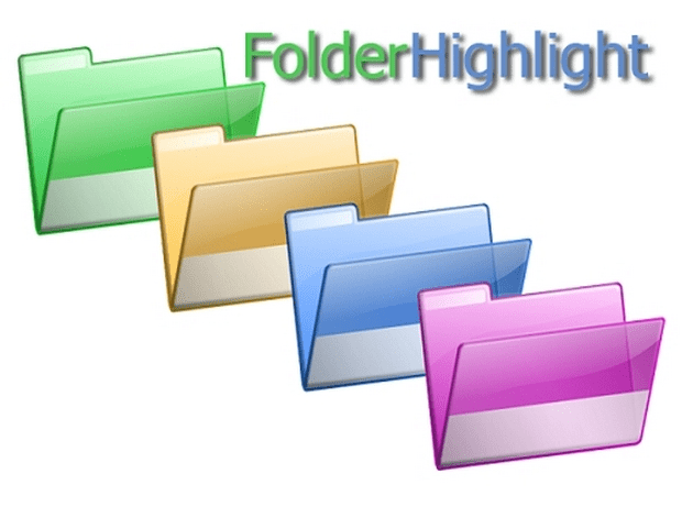 Four Folders Are Displayed In Sequence From Left To Right, Colored Green, Yellow, Blue, And Purple. Above Them, The Text &Quot;Folderhighlight V3.0.35&Quot; Is Written, With &Quot;Folder&Quot; In Green And &Quot;Highlight&Quot; In Blue.