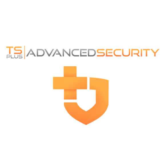 The Image Shows The Logo For &Quot;Tsplus Advanced Security Ultimate V6.6.1.9.&Quot; The Logo Includes The Text &Quot;Ts Plus&Quot; In Orange And Gray, And &Quot;Advanced Security&Quot; In Gray And Orange. Below The Text, There Is An Abstract Design Featuring A Shield And A Plus Sign, Both In Orange.