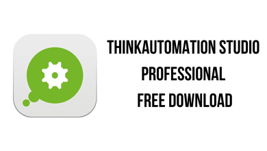 An Image Showing The Thinkautomation Studio Logo Next To The Text &Quot;Thinkautomation Studio Professional Edition Free Download&Quot; In Bold Black Letters. The Logo Consists Of A Green Gear Inside A Green Speech Bubble On A White Square Background.