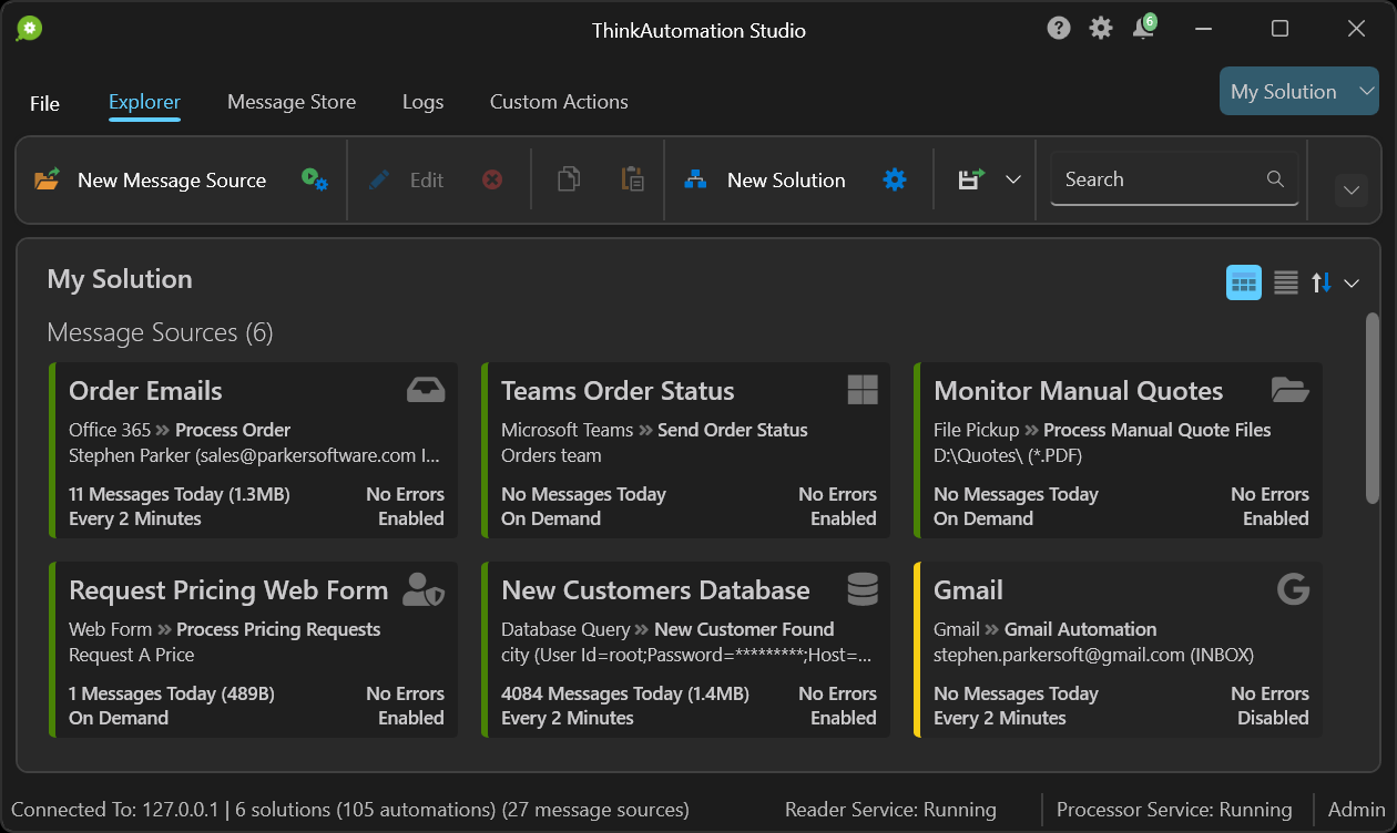 ThinkAutomation Studio Professional, ThinkAutomation Studio, Workflow Automation Software, Automation Design Tool, Real-time Message Flow Monitoring, Custom Actions Configuration, ThinkAutomation For Business Processes, Professional Automation Software, Automation Testing Hub, ThinkAutomation Studio Download, Automate Workflows In Real Time, Custom Workflow Automation, Process Automation Tool, ThinkAutomation Message Flow Management, Workflow Automation For Professionals, Automation Software For Businesses