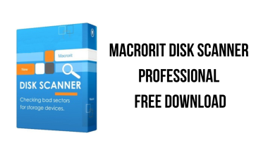 Image Of A Software Box For &Quot;Macrorit Disk Scanner&Quot; On The Left Side, With The Text &Quot;Checking Bad Sectors For Storage Devices.&Quot; On The Right Side Of The Image, Bold Black Text Reads: &Quot;Macrorit Disk Scanner Professional V6.8.0 Free Download.&Quot; The Background Is White.