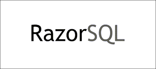 Razorsql Logo Displayed Prominently On A Clean White Background, Emphasizing Its Sleek Design And Functionality.