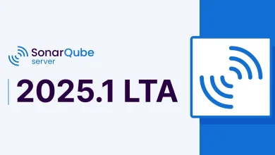 SonarQube server 2025.1 LTA logo with stylized sound waves on a blue and white background, representing the cutting-edge Code Quality Tool for enhanced Security.